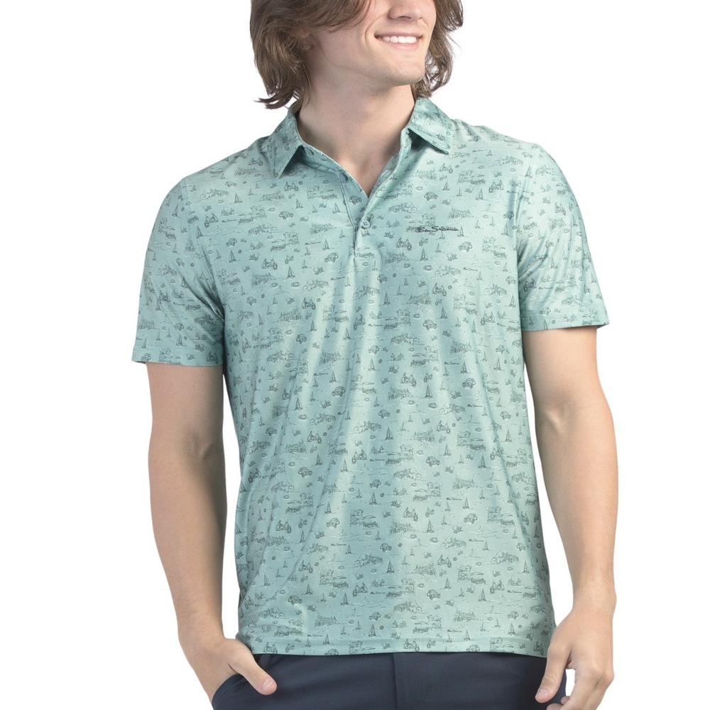 Ben Sherman Golf Jersey Polo Shirt Top Large Lg Stretch NWT New Amalfi Tech